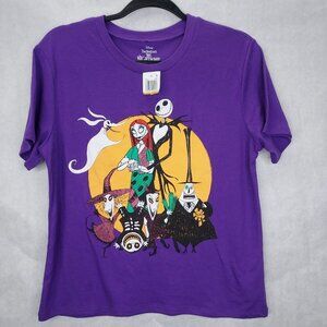 Disney Parks T-shirt Juniors Small Nightmare Before Xmas Crew Graphic Purple Tee